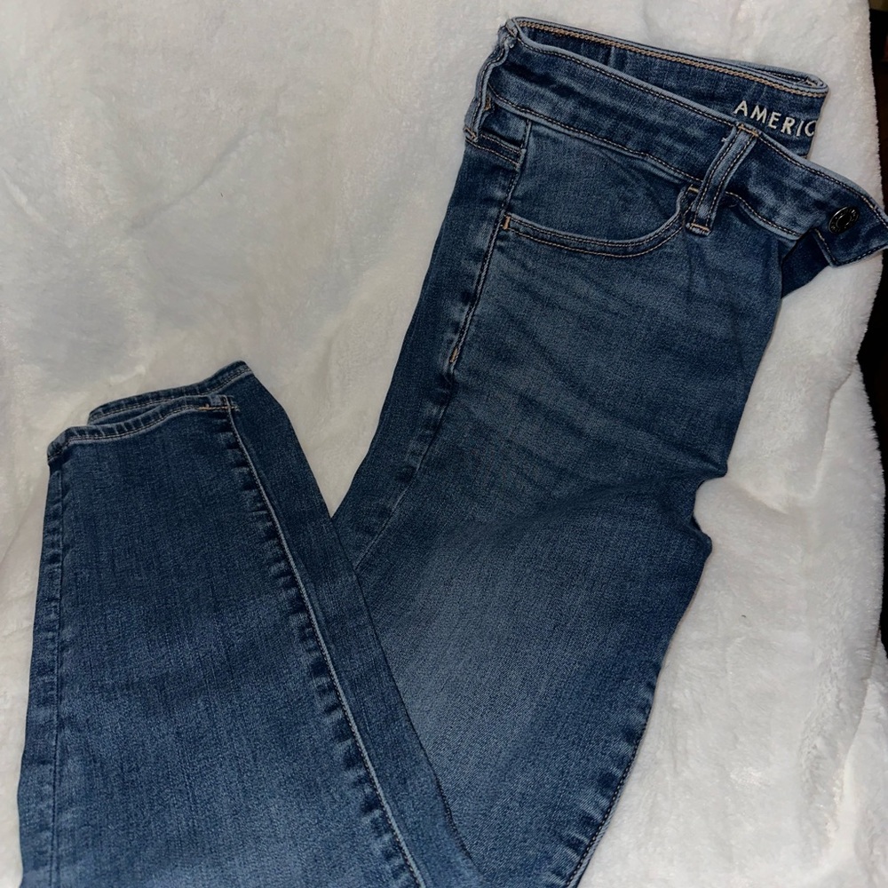 American Eagle Outfitters Women's Dark Blue Skinny Jeans